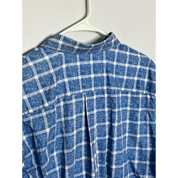 Johnnie O hangin out alto laguna blue check plaid button down shirt size L - Picture 6 of 7